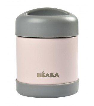 BEABA Isothermal Stainless steel portion 300 ml, dark mist/light pink