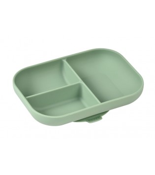 BEABA divided silicone plate - Sage Green