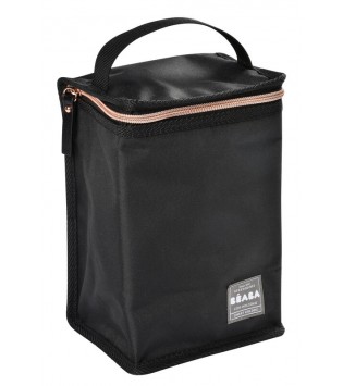 BEABA Isothermal meal pouch, Black/Pink Gold